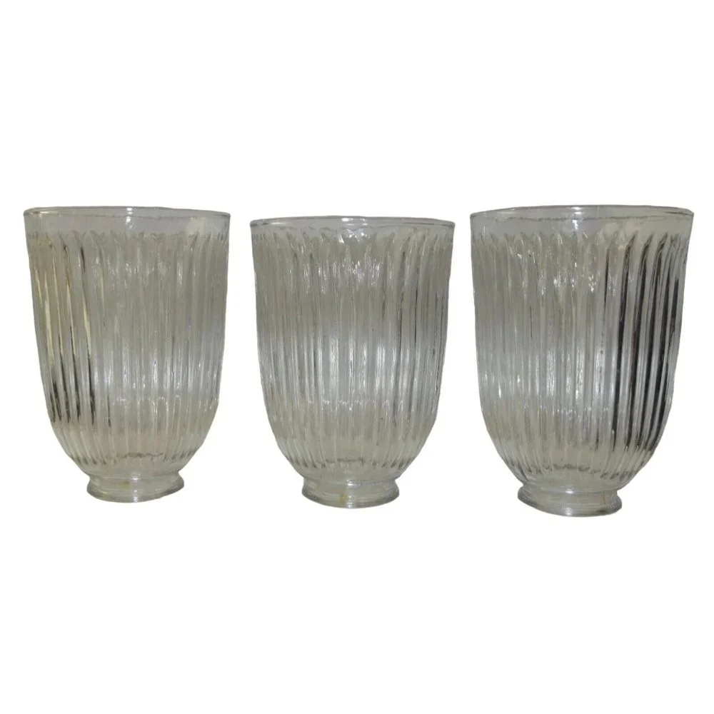 1 Clear Ribbed Glass Globe Light Shade Ceiling Fan Replacement bell 6